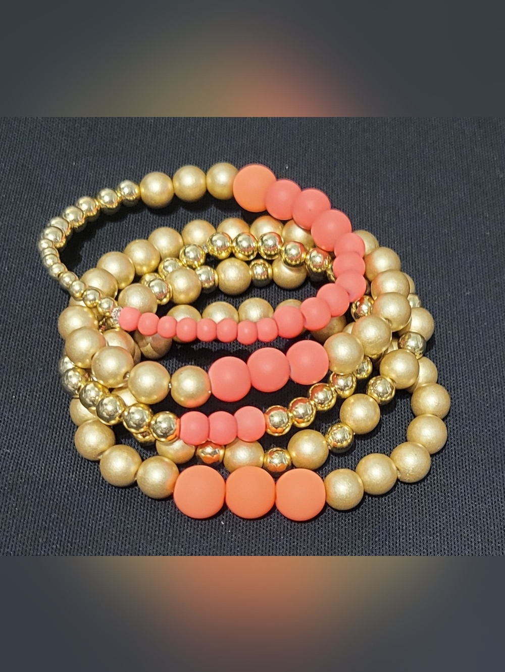 Hand Crafted Stretch Beaded Bracelet Set of 
6